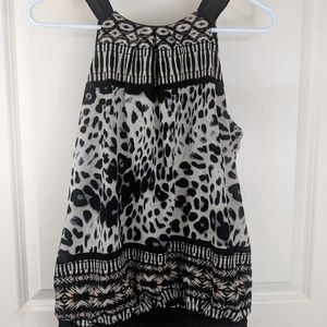 Black and White animal print top.
